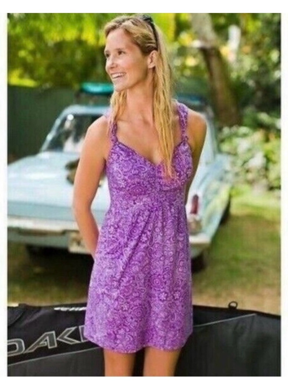 Athleta Purple Lace-Trim Chemise Dress - Picture 1 of 9